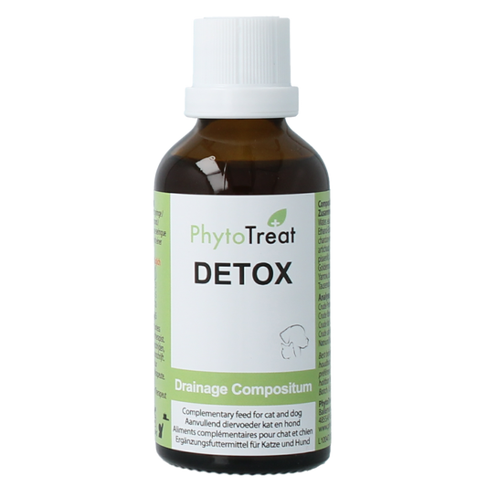 PhytoTreat Detox comfort supplement for dogs and cats, 50ml, natural herbal remedy for animal health and digestion.