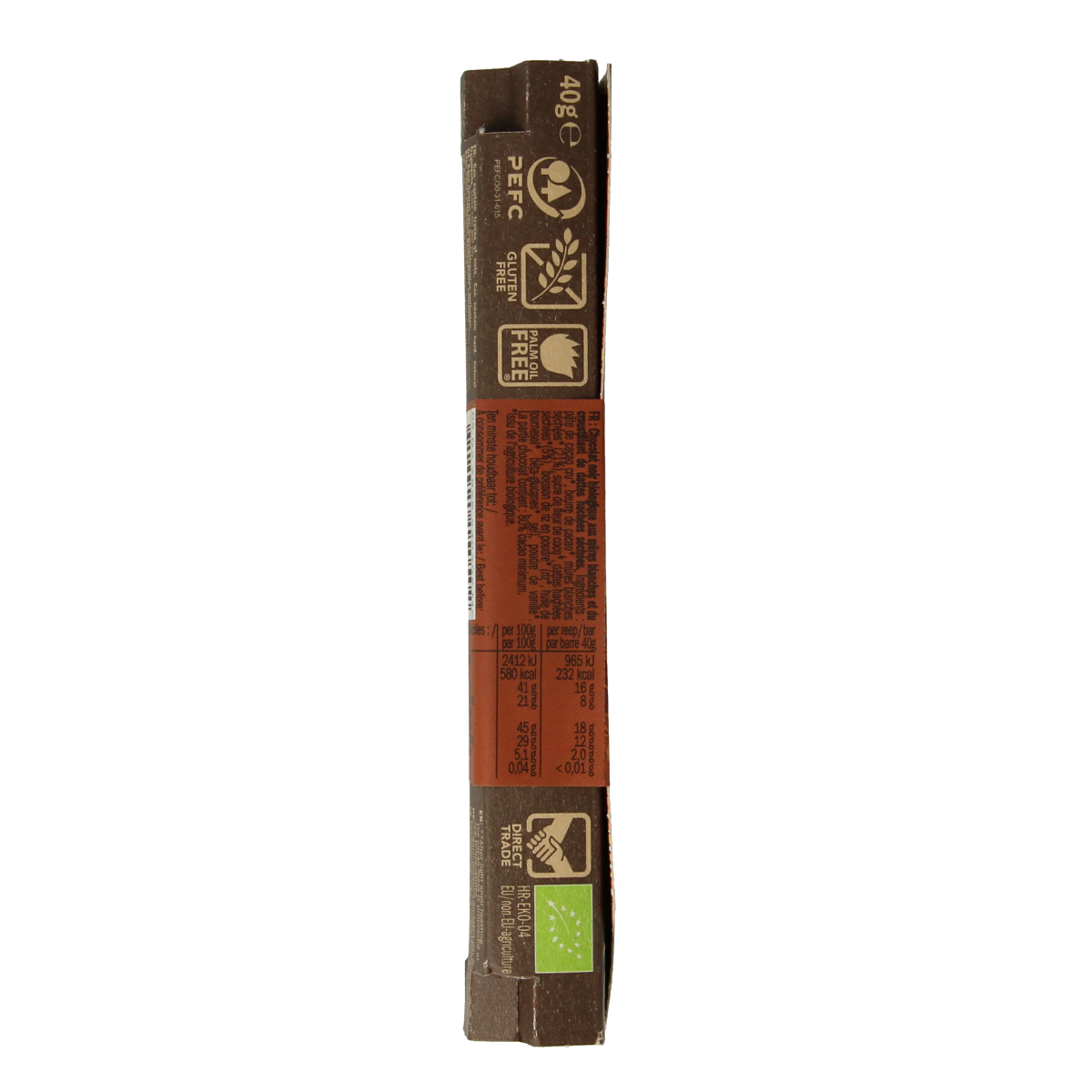 Lovechock Mulberry Crunch bio chocolate bar, 40g, with dark chocolate and mulberry pieces on the packaging.