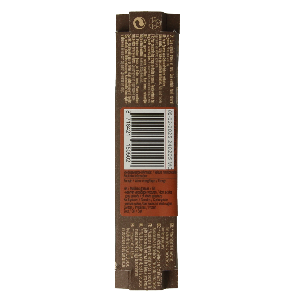 Lovechock Mulberry Crunch organic chocolate bar, 40g, with visible chunks of mulberry fruit in dark chocolate.