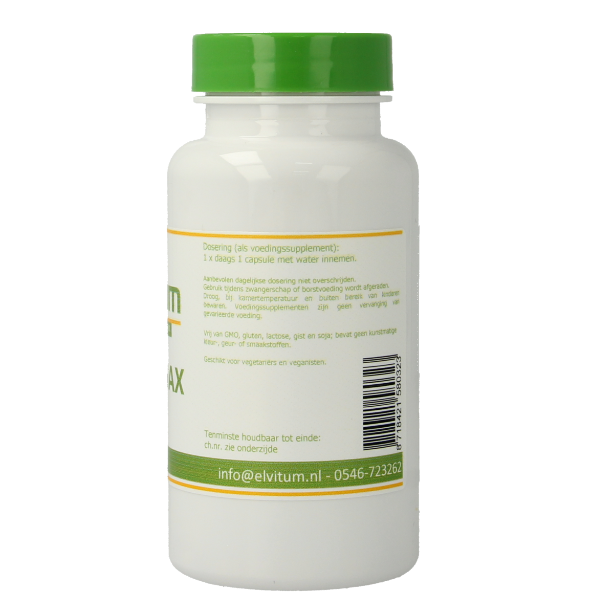 Elvitum Luteinemax 100 vegetarian herbal capsules in a blister pack, designed for dietary supplement use.