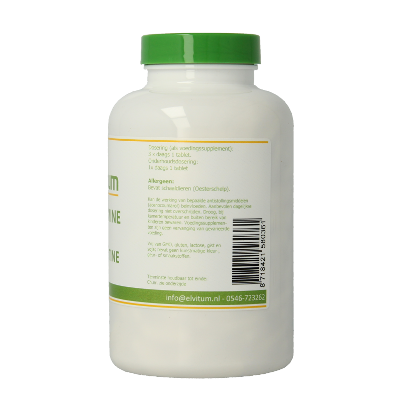 Elvitum Glucosamine Chondroitin mineral supplement tablets, 300 count, featuring white tablets in a clear bottle.