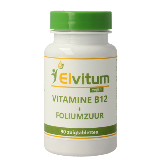 Elvitum  Vitamine B12 1000mcg + foliumzuur 90.00 Zuigtabletten