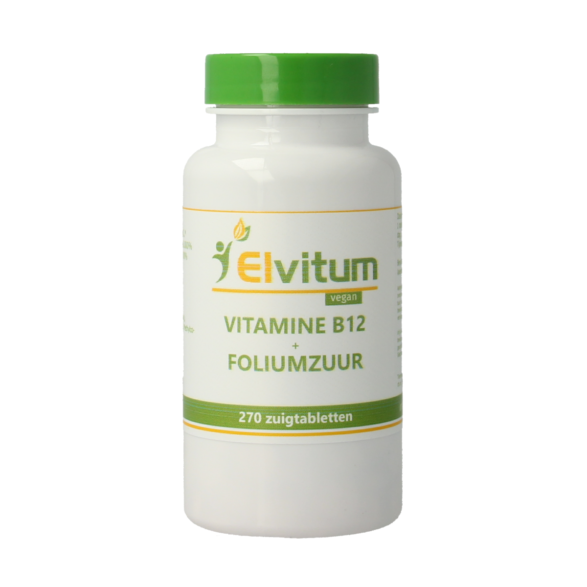Elvitum Vitamin B12 1000mcg with folic acid in chewable tablets, supplement for energy and overall health.