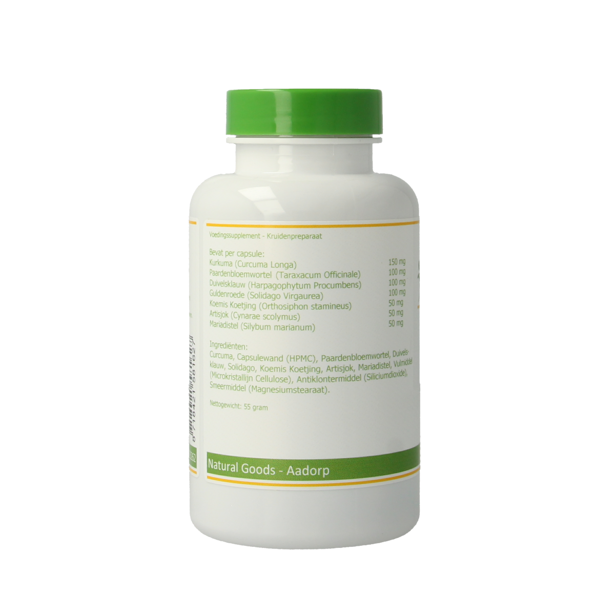 Elvitum Curcuma complex vegetarian capsules in a blister pack, herbal supplement for joint and digestive health.