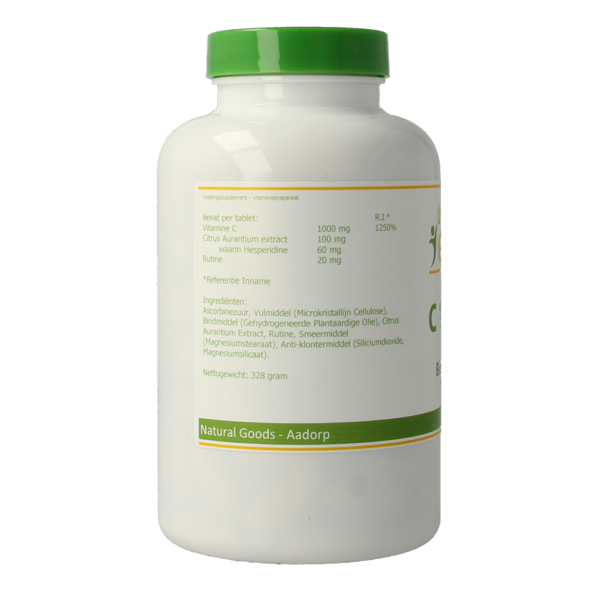 Elvitum Vitamin C 1000mg time-released tablets, 200 count, dietary supplement with orange flavored coating.