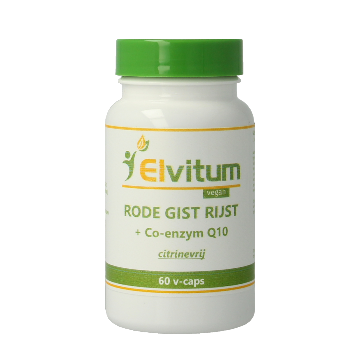 Elvitum Rode gist rijst met Q10 vegetarische capsules in blister pack, herbal supplement for heart health.