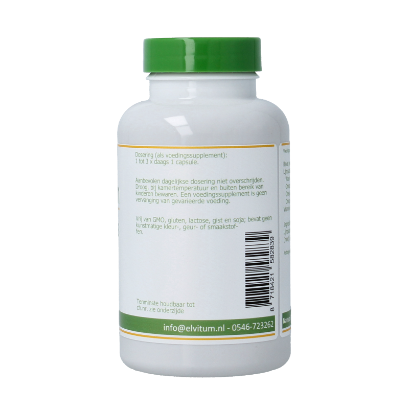Elvitum Lijnzaadolie omega 3-6-9 capsules in a bottle, dietary supplement for healthy fatty acids, 90 capsules.