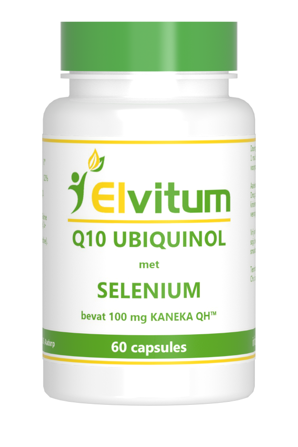 Elvitum Co-Q10 Ubiquinol with Selenium capsules, dietary supplement for energy and antioxidant support, 60 capsules.