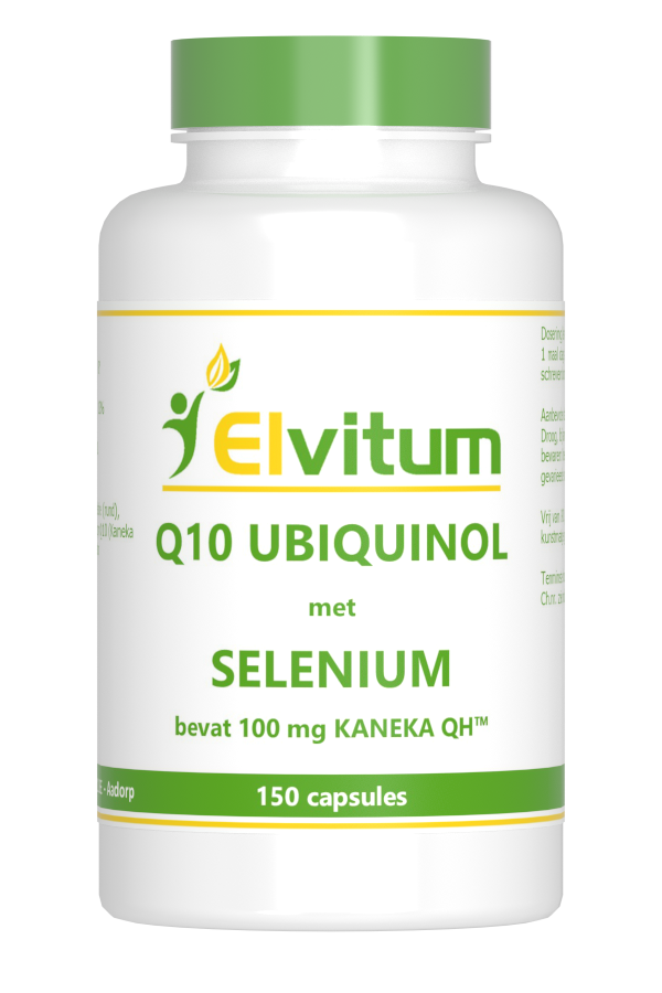 Elvitum Co-Q10 Ubiquinol with Selenium multivitamin capsules, supplement for energy and antioxidant support, 150 capsules.