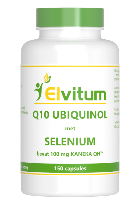Elvitum Co-Q10 Ubiquinol with Selenium multivitamin capsules, supplement for energy and antioxidant support, 150 capsules.