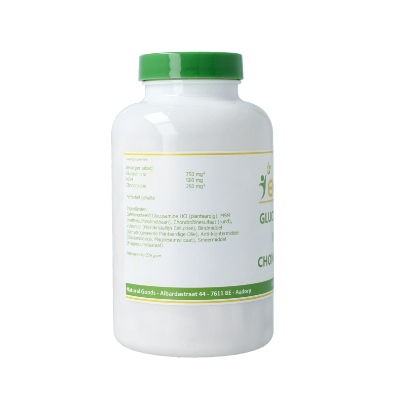 Elvitum Glucosamine MSM chondroitine mineral supplement tablets, 150 count, featuring a bottle of dietary health vitamins.