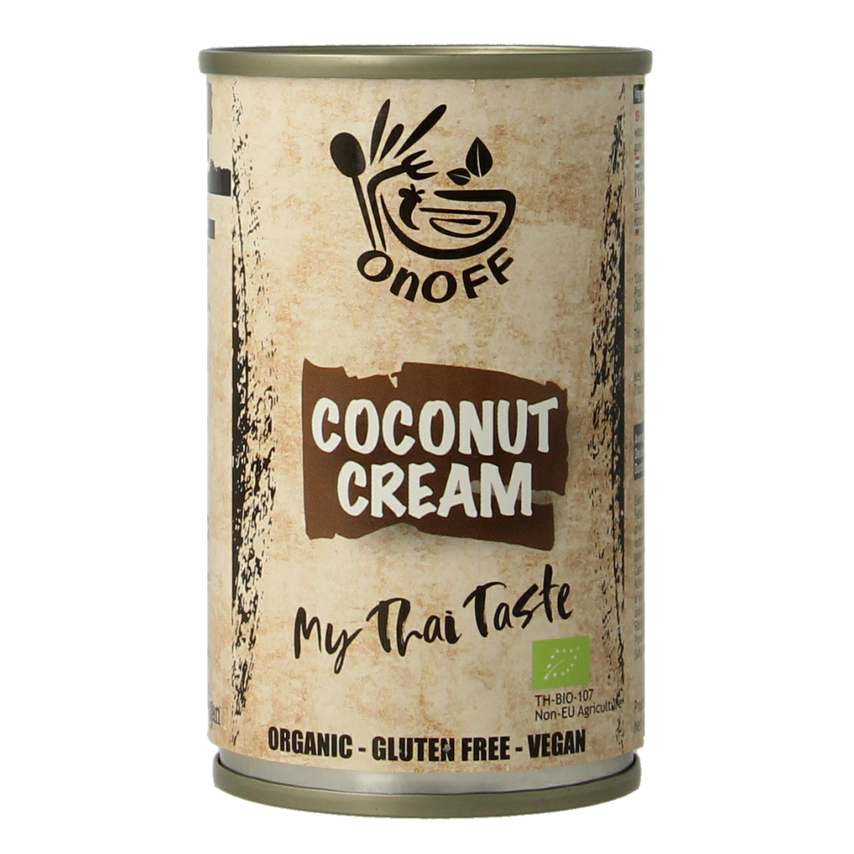 Onoff Kokosroom bio sauce in 160ml bottle, creamy coconut flavor, natural ingredients, for cooking and flavoring dishes