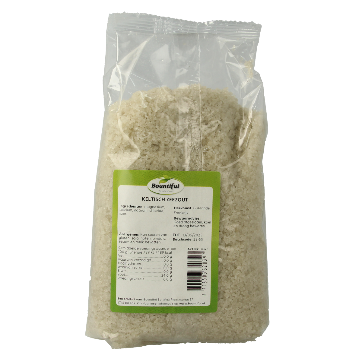 Bountiful Bountiful Keltisch zeezout grof, 1000g, coarse Celtic sea salt for cooking and seasoning, natural mineral-rich flavor
