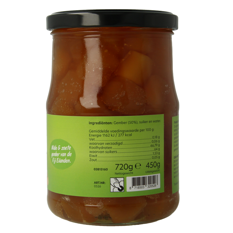 Bountiful Fiji gemberblokjes in 720g package, a ginger flavoring for sauces and seasonings, with fresh ginger pieces visible.