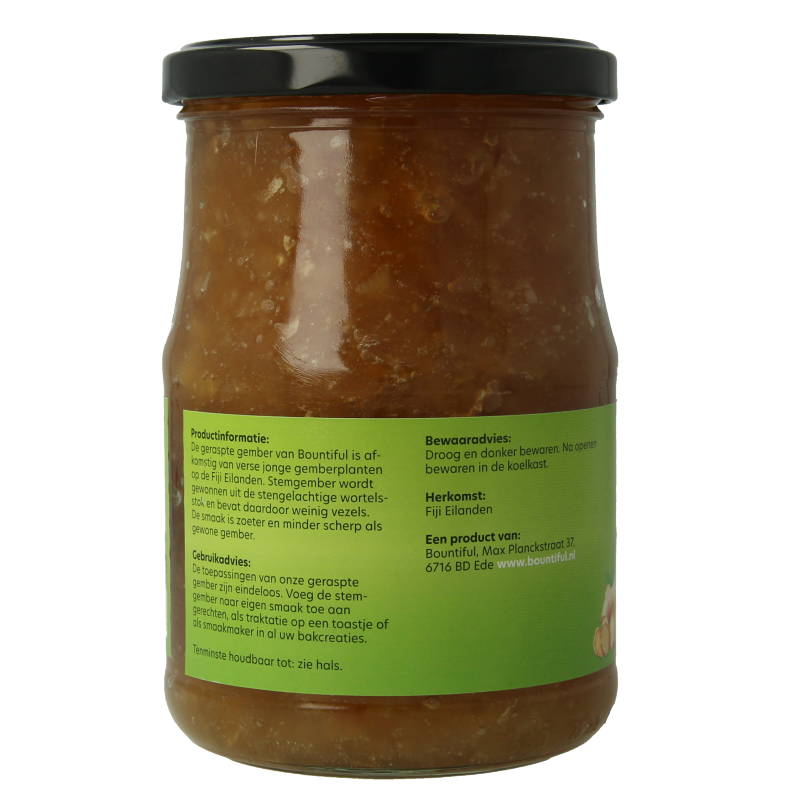 Bountiful Fiji grated ginger in a 720g container, perfect for sauces and flavoring in cooking.