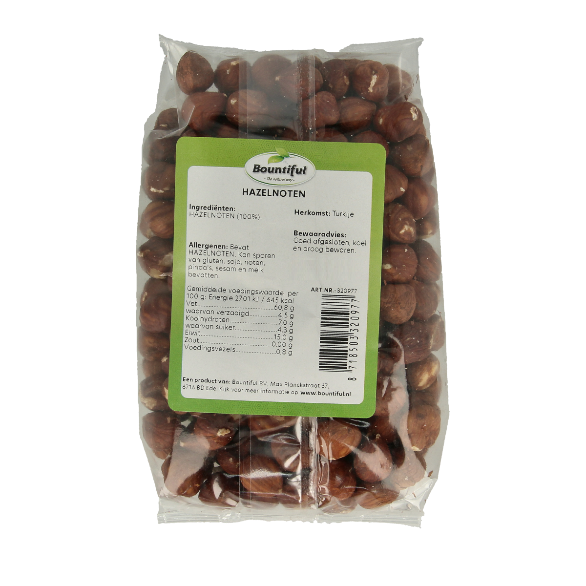 Raw Bountiful hazelnuts in brown shell, 250g, superfoods product with natural appearance and textured surface.