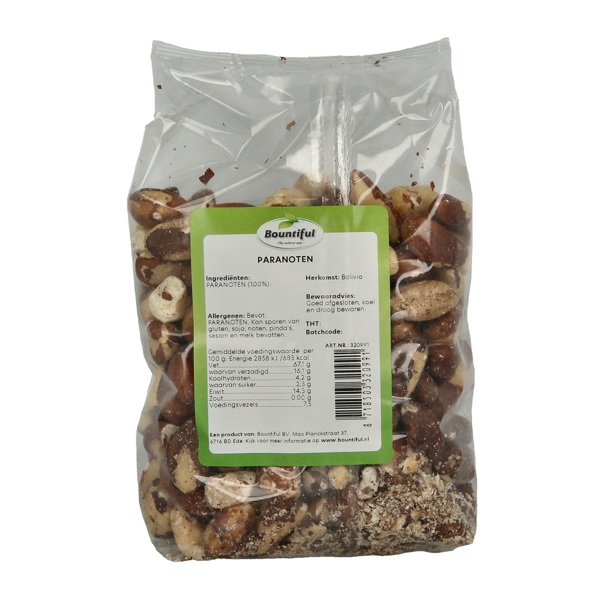 Bountiful Paranoten raw superfood in a 500g package, featuring vibrant, fresh-looking Paranoten nuts and seeds.