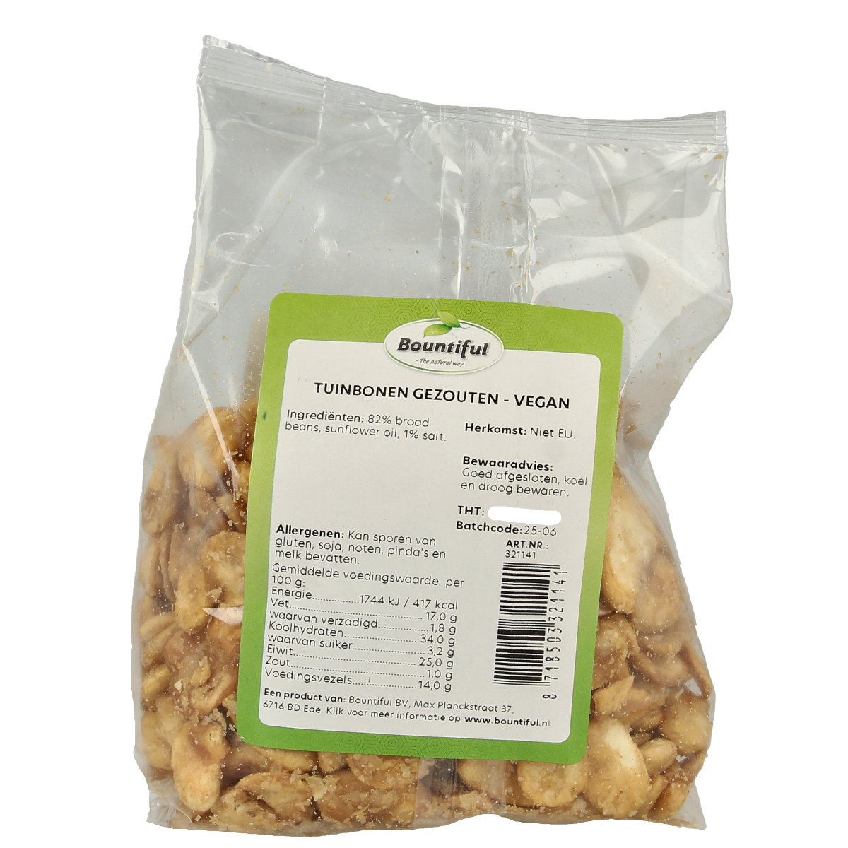 Bountiful salted tuinbonen chips in 200g bag, crunchy snack with salted flavor, from Bountiful.