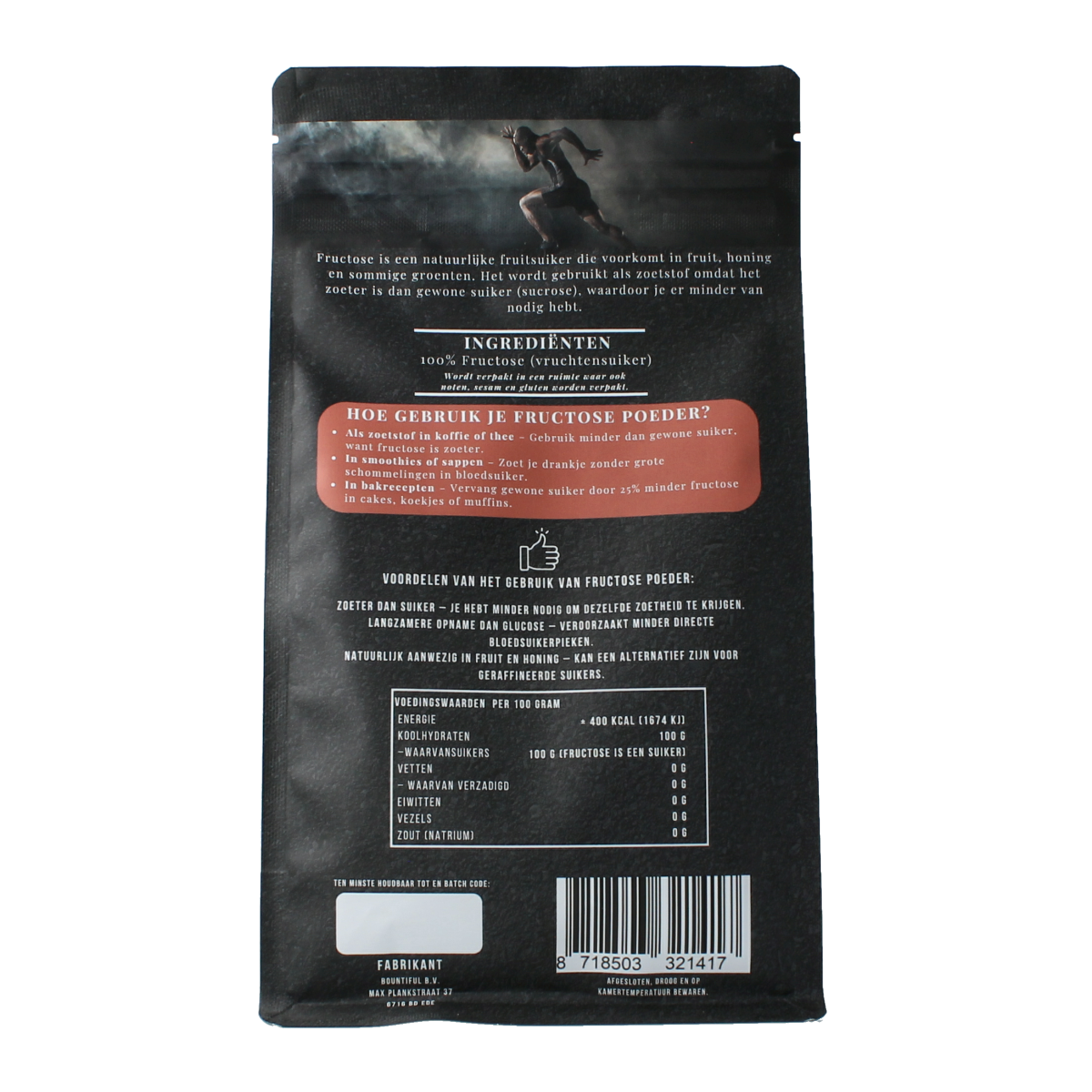 Bountiful Bountiful Fructose 500g container from the sugars and sweeteners product line, shown in a clear image.