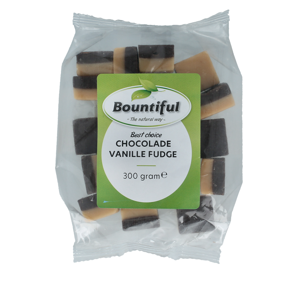 Bountiful Fudge chocolade vanille snoepgoed in 300g, creamy vanilla-flavored fudge pieces from Bountiful.