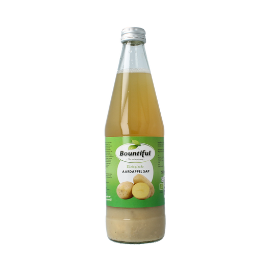 Bountiful Bountiful Aardappelsap bio 500ml bottle, organic potato juice in a clear plastic container.