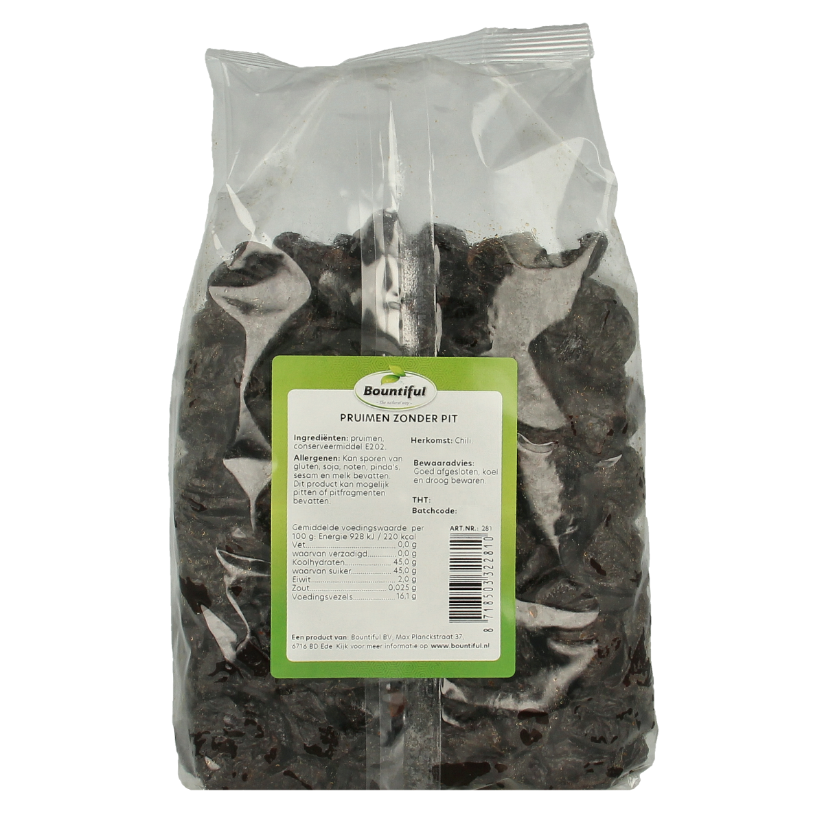 Bountiful Bountiful Pruimen zonder pit in 1kg package, fresh and ripe plums, ideal for snacking or cooking.