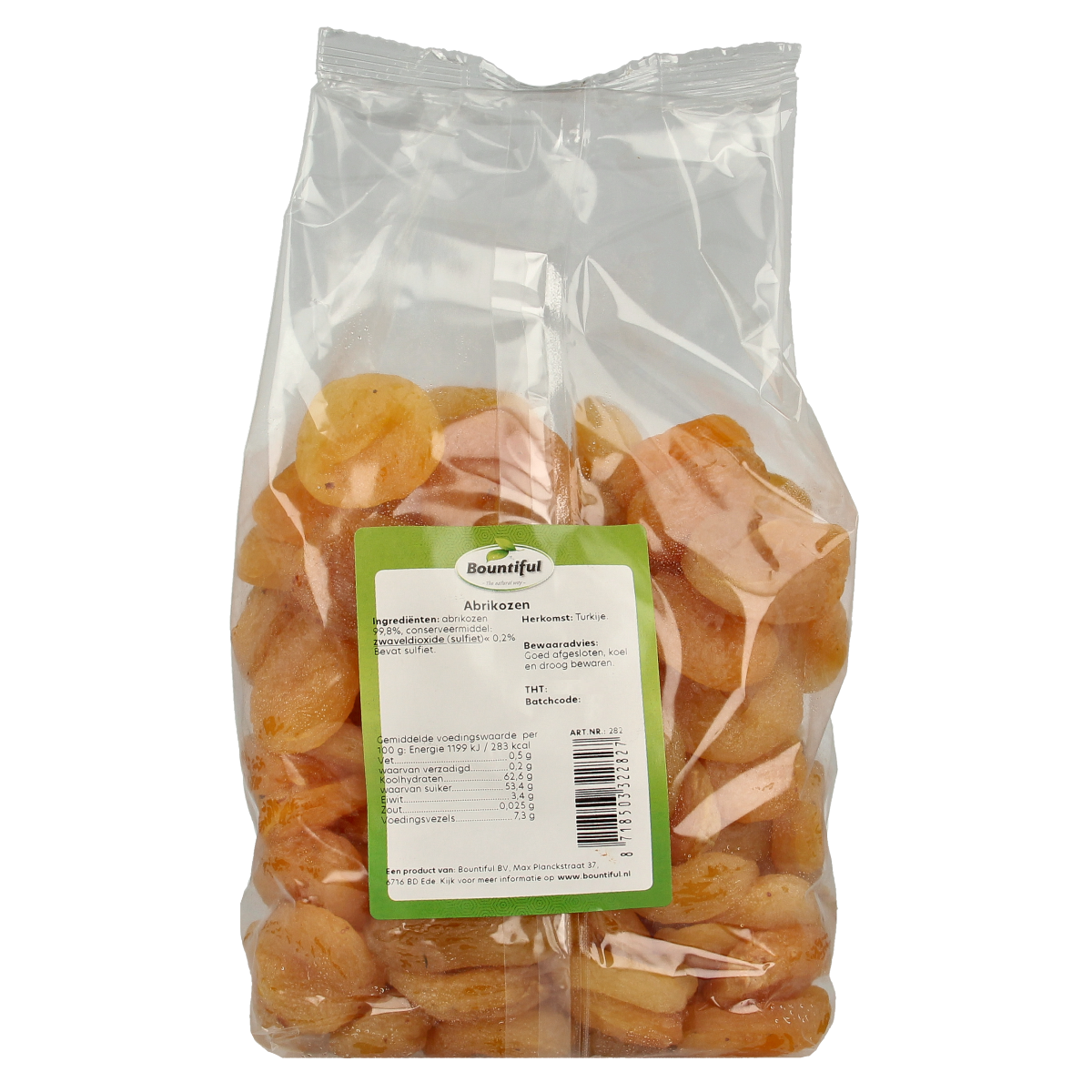 Bountiful Abrikozen (apricots) in a 1kg package, fresh and ripe, part of Bountiful's fruit selection.