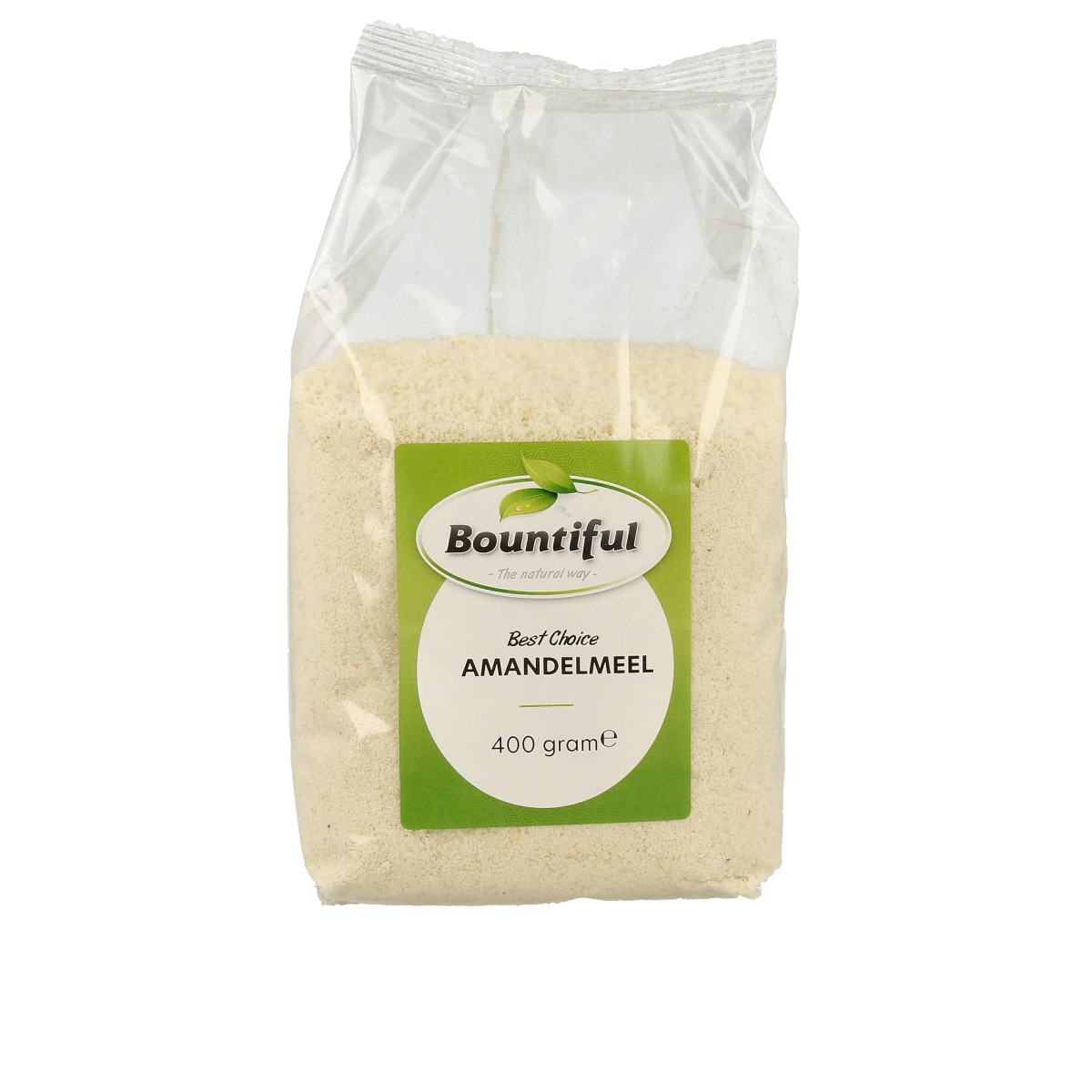 Bountiful Bountiful Amandelmeel almond meal in 400g package, natural baking mix and flour alternative.