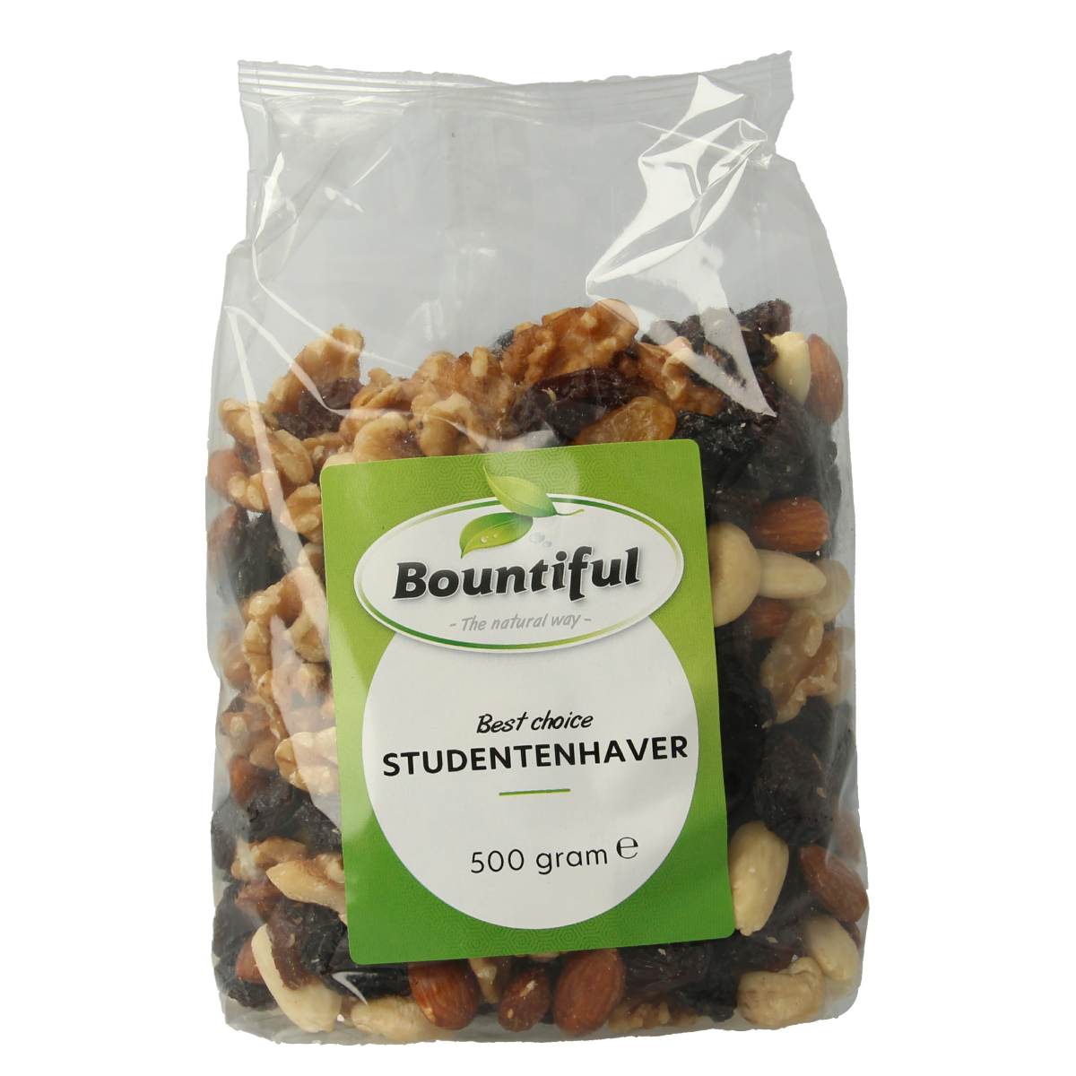 Bountiful Bountiful Studentenhaver snack in 500g package, a healthy mixed nut and seed snack for students and on-the-go.