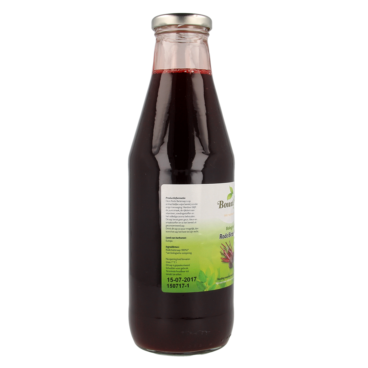 Bountiful Rode Bietensap bio in 750ml bottle, organic beet juice from the drink and juice category, natural and fresh.