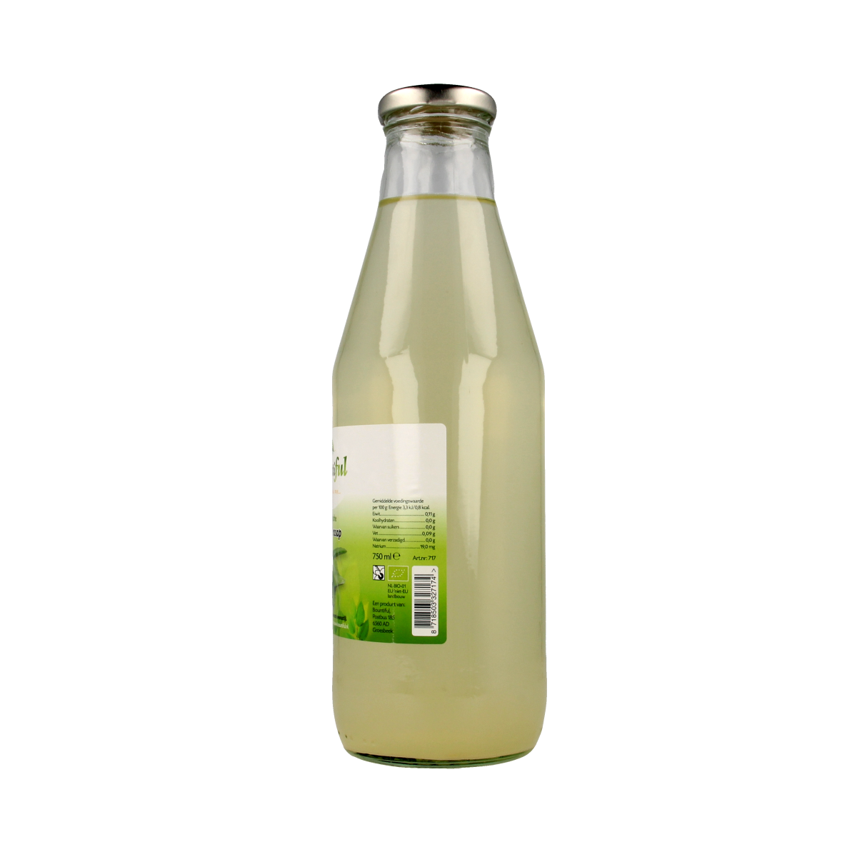 Bountiful organic Aloe Vera juice in a 750ml bottle, natural drink with aloe vera for health and hydration.