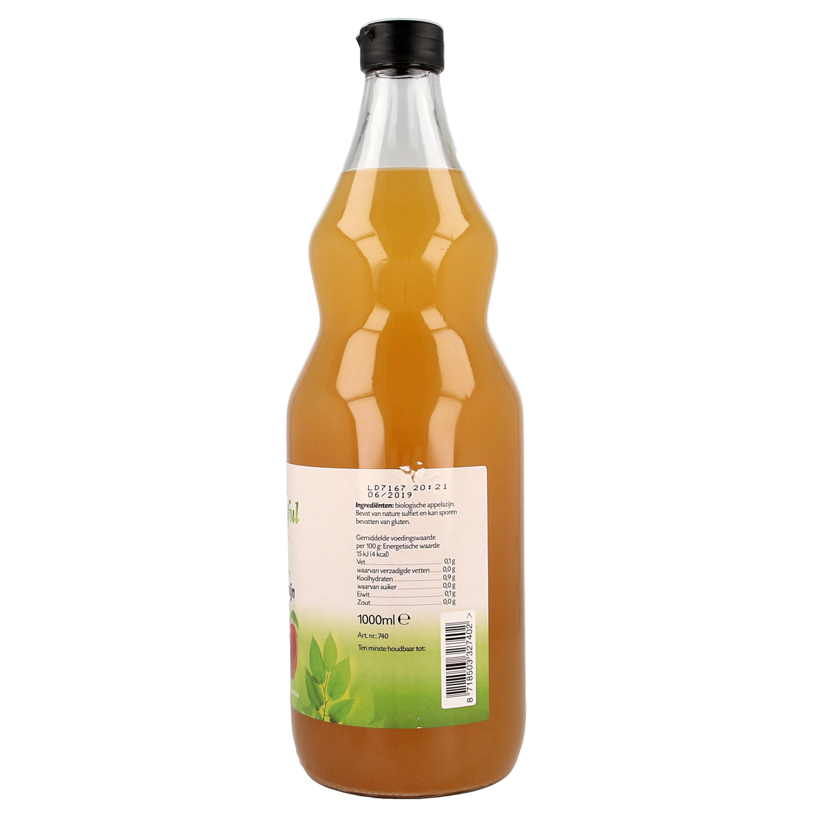 Bountiful organic apple cider vinegar in a 1-liter bottle, part of the sauces and flavorings category, with a clear label and cap.