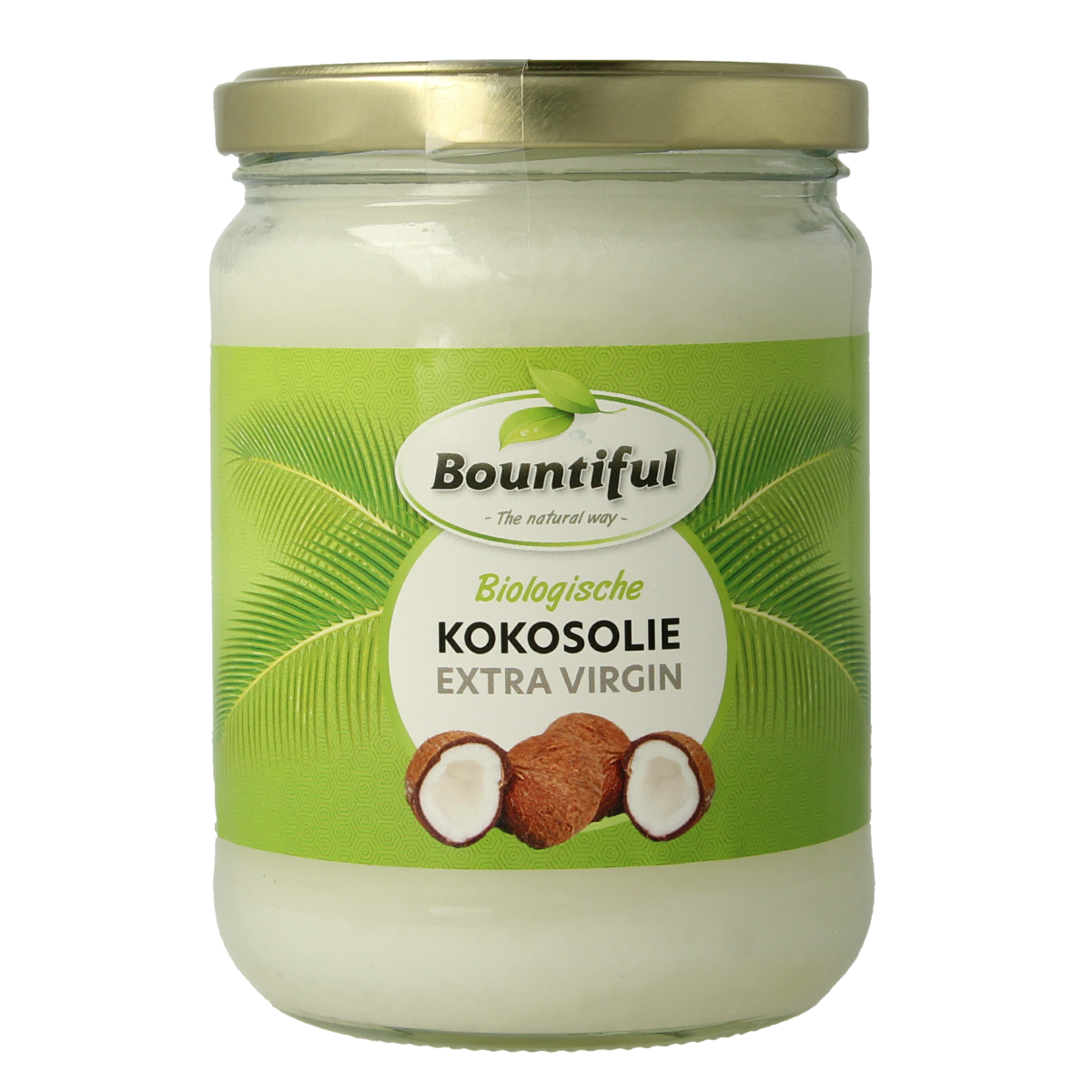 Bountiful extra virgin organic coconut oil in a 500ml bottle, natural and unrefined, suitable for cooking and skincare.