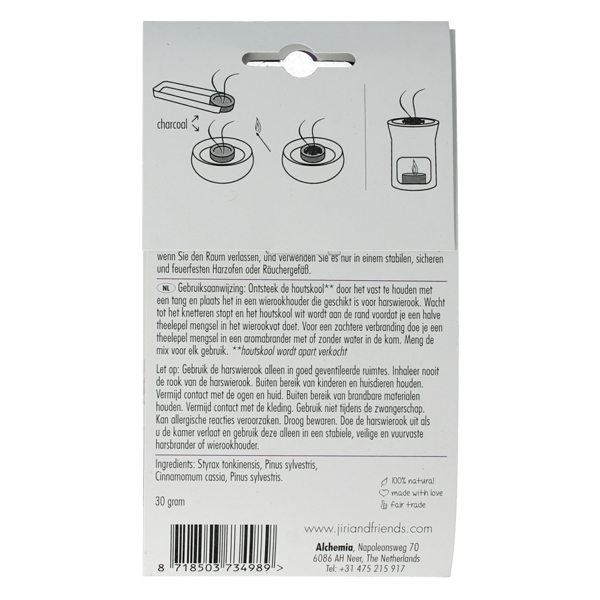 Jiri & Friends Harswierook winter calm incense sticks, 30g, natural aromatic Wierook for relaxation and home fragrance.