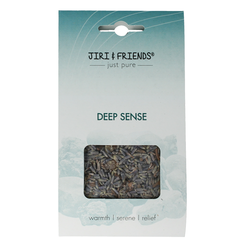 Jiri & Friends Harswierook incense sticks, deep sense aroma, 30 grams, natural woody scent, in packaging with incense sticks visible.