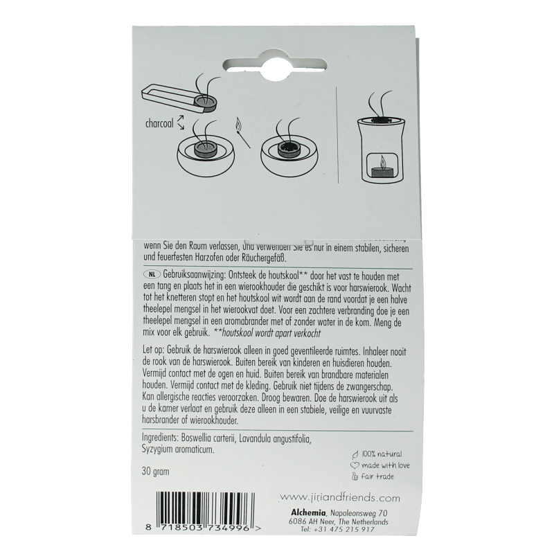Jiri & Friends Harswierook incense sticks, deep sense aroma, 30 grams, natural wooden incense product with aromatic scent.