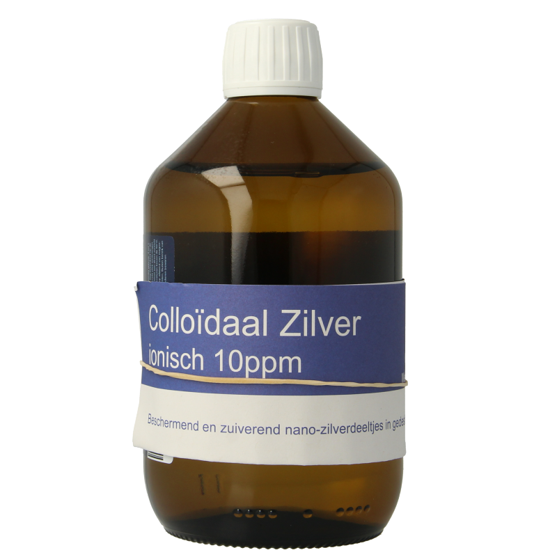 Meditech colloidal silver water in a 500ml bottle, natural body care product with clear liquid inside a transparent container