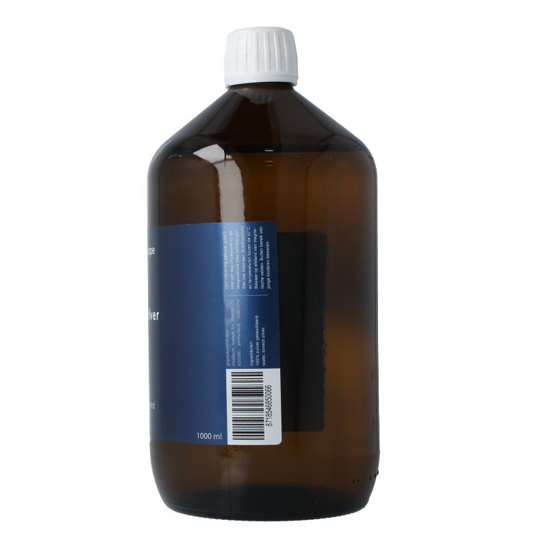 Meditech colloidal zilver water in a 1-liter bottle, used for body care and natural health applications