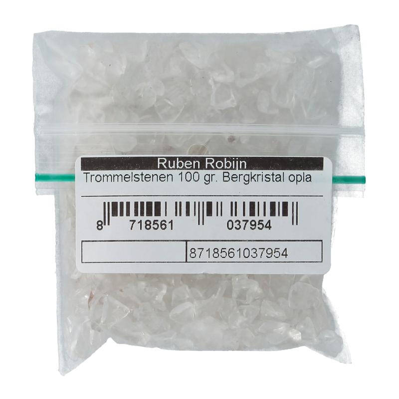 Ruben Robijn Trommelstenen bergkristal oplaadmix, small 100g bundle of natural clear quartz stones for energy healing.