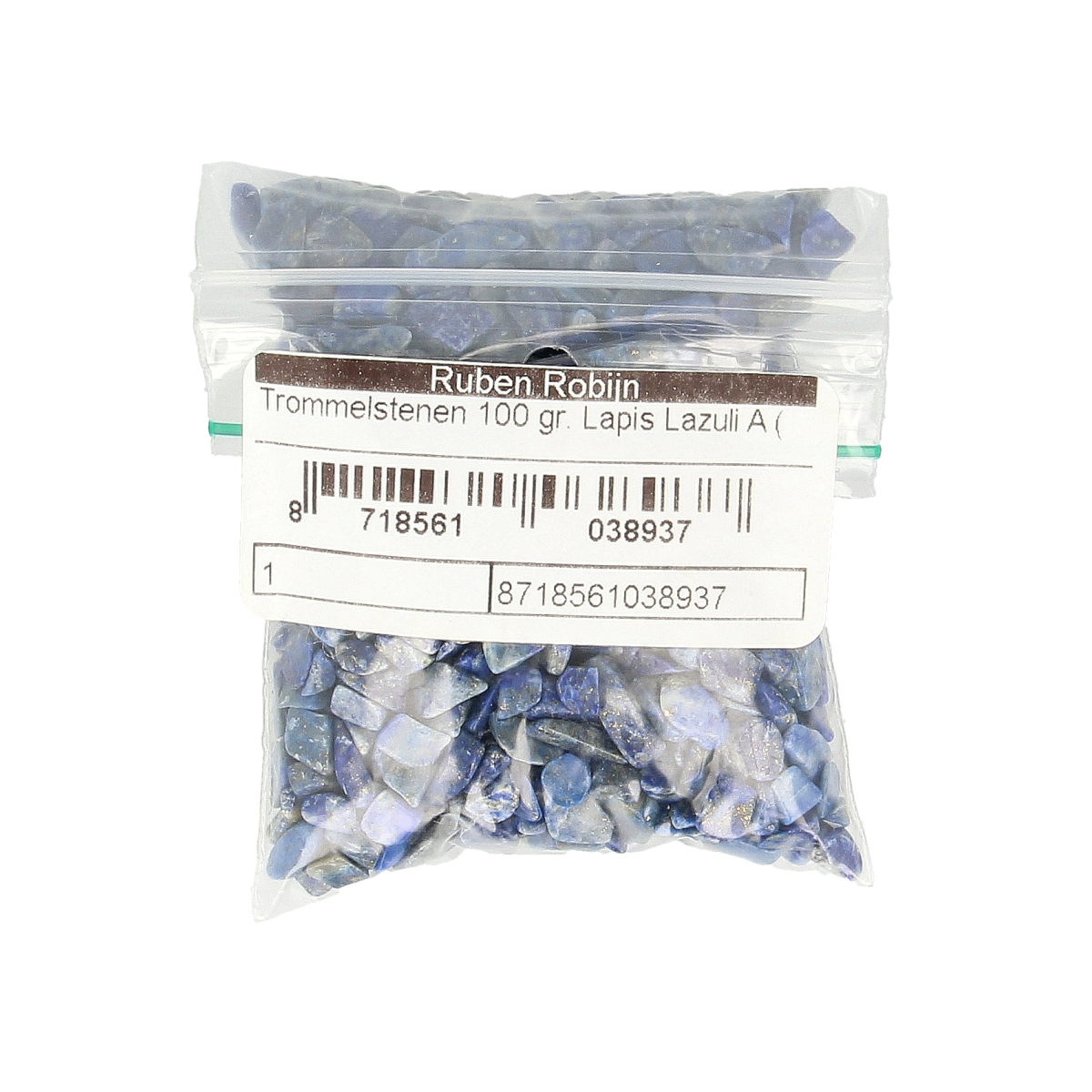 Ruben Robijn Trommelstenen lapis lazuli A maat, 100g, natural blue stones with gold flecks, decorative jewelry or craft stones