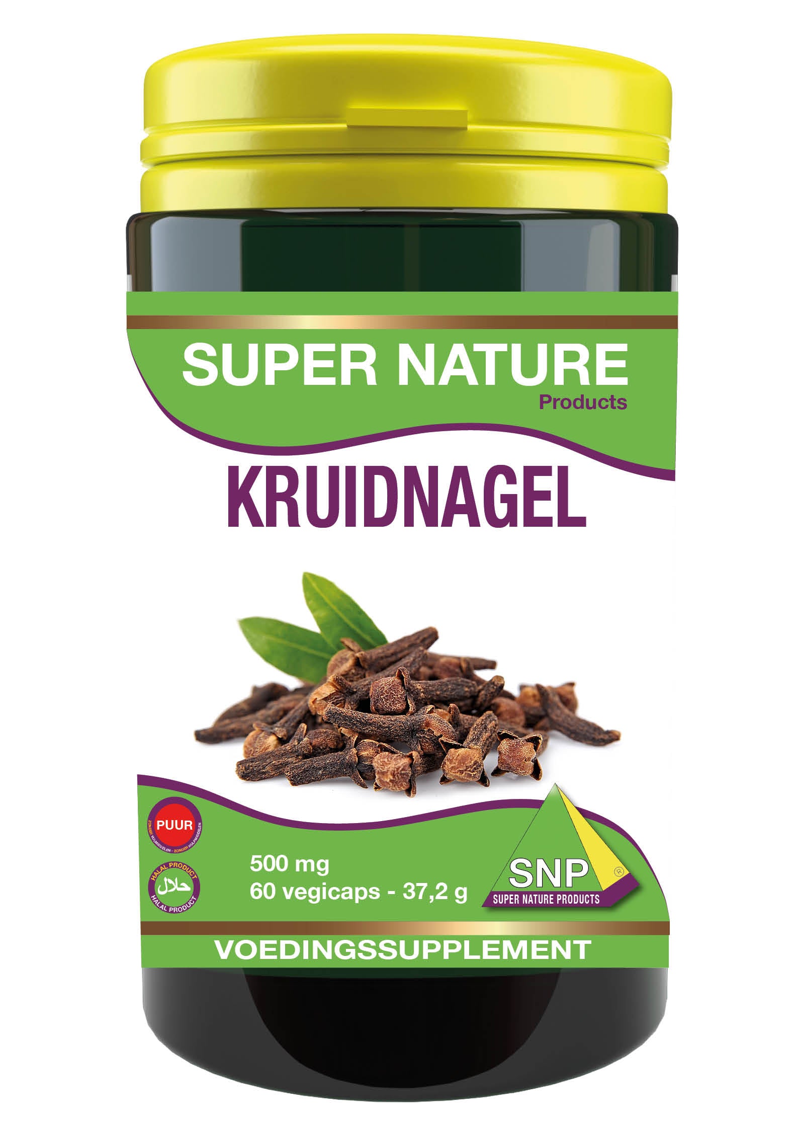 SNP Kruidenpreparaten Kruidnagel 500mg puur vegetarische capsules, 60 stuks, shown in the image