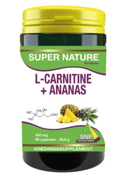 SNP L-Carnitine ananas flavor amino capsules, 450mg, 60 softgel capsules for energy and fitness support