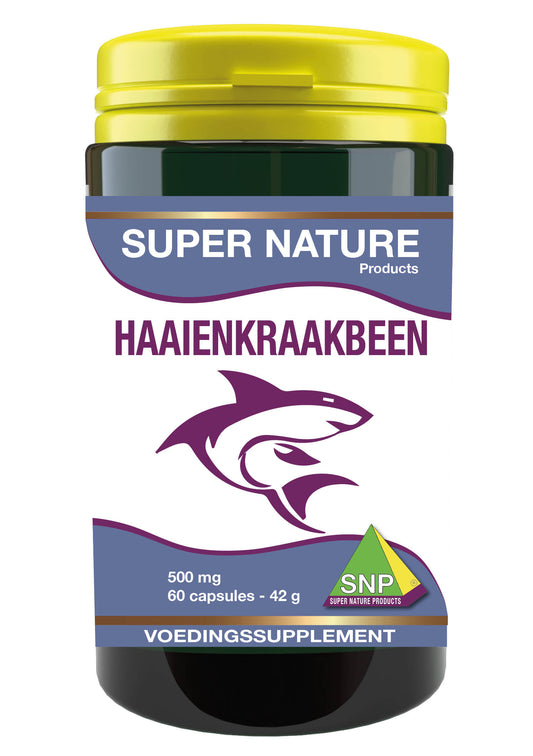 SNP Haaienkraakbeen 500mg mineral capsules in a bottle, dietary supplement for joint support, 60 capsules.