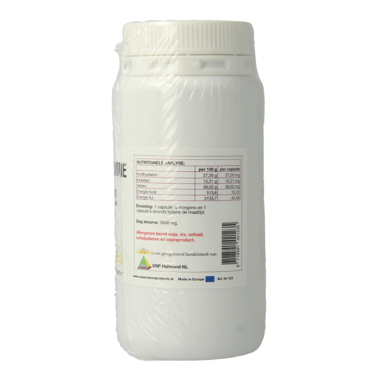 NHP Glucosamine 1800mg mineral supplement capsules, showing a bottle of 100 capsules for joint support and mobility.