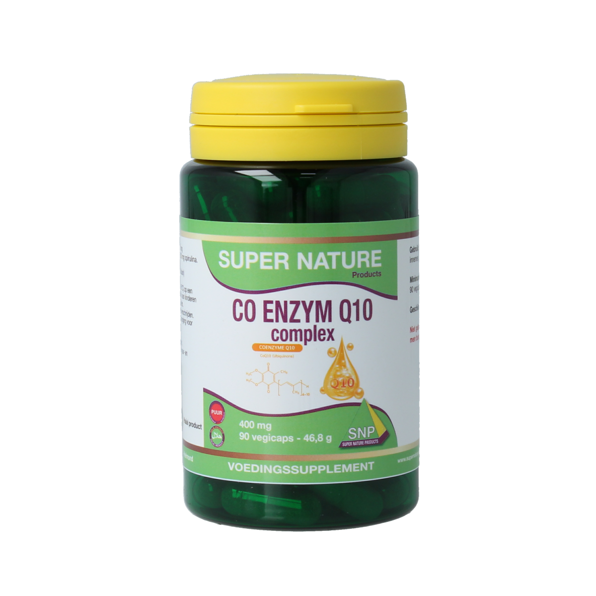 SNP Co Enzym Q10 Complex 400mg vegetarian capsules, dietary supplement for energy support and antioxidant health.