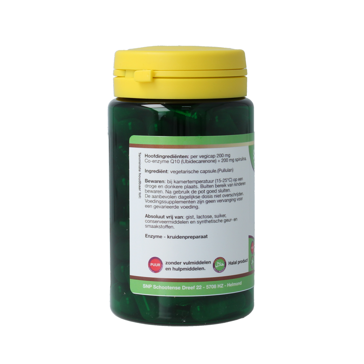 SNP Co Enzym Q10 Complex 400mg vegetarian capsules, dietary supplement with vitamin coenzyme Q10 in a bottle.