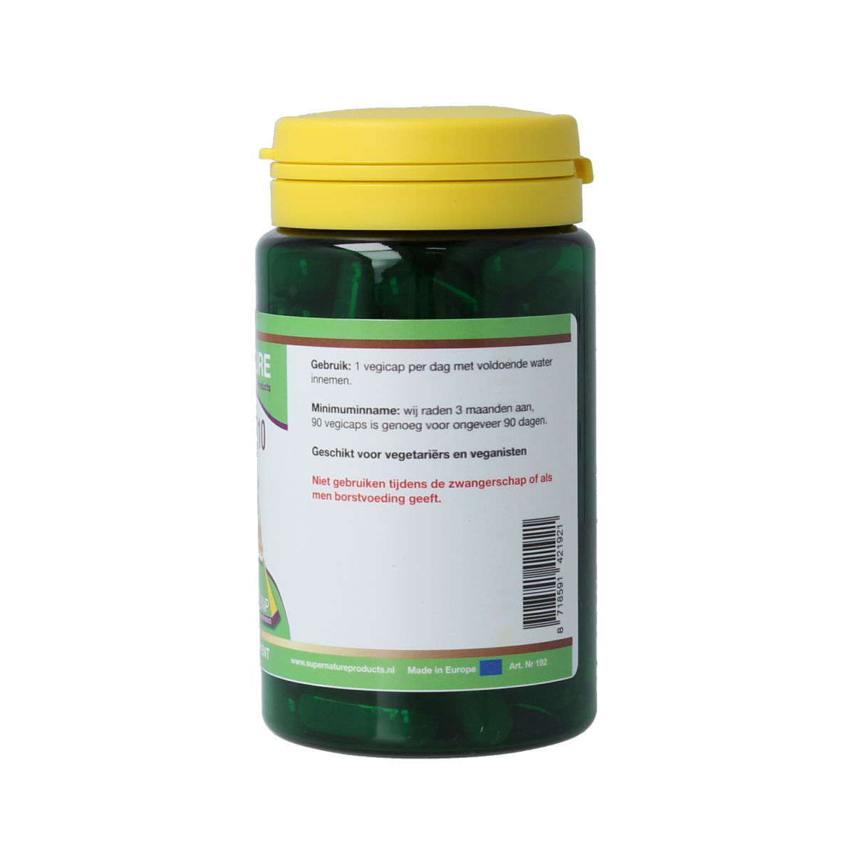 SNP Co Enzym Q10 Complex 400mg vegetarian capsules, dietary supplement in a bottle with 90 capsules, natural health support.