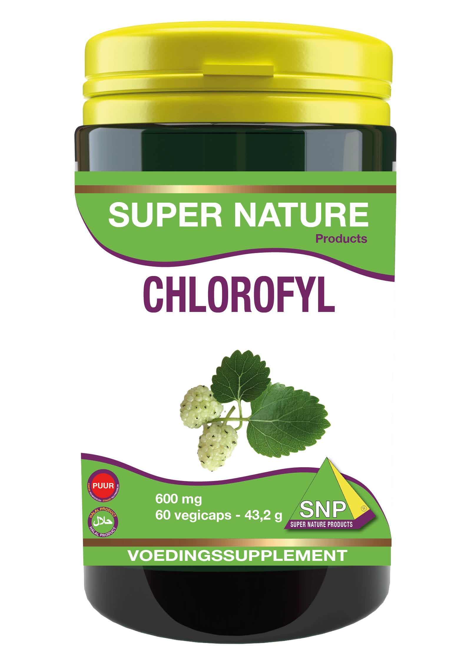 SNP Chlorofyl 600mg puur 60.00 Vegetarische capsules