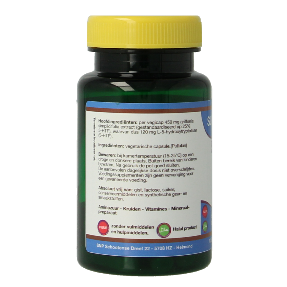 SNP Serotonine stimulator puur herbal supplement capsules, natural serotonin support, 30 capsules for mood and well-being.