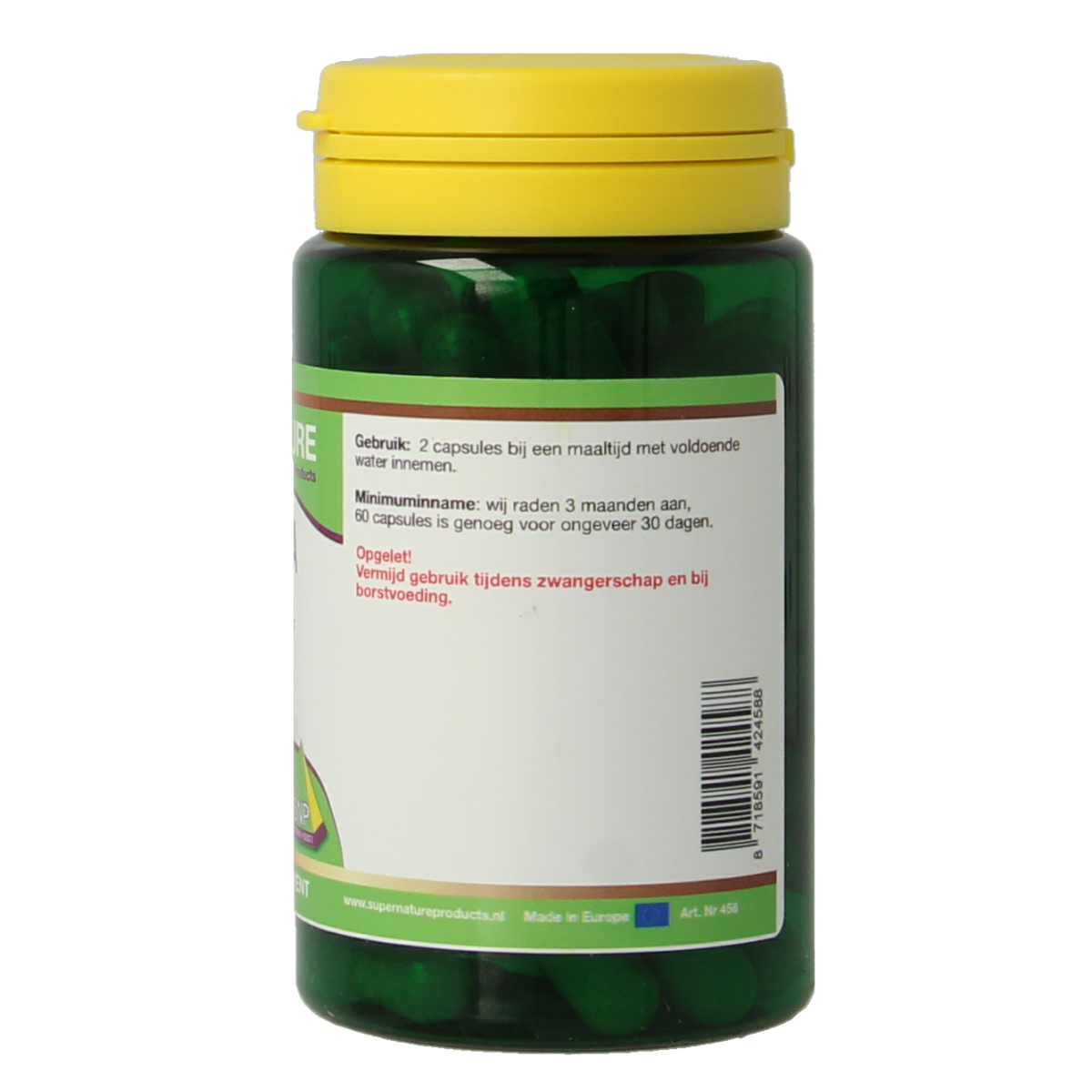 SNP Triphala herbal capsules in a bottle, dietary supplement for health and wellness, natural kruidpreparaten product.